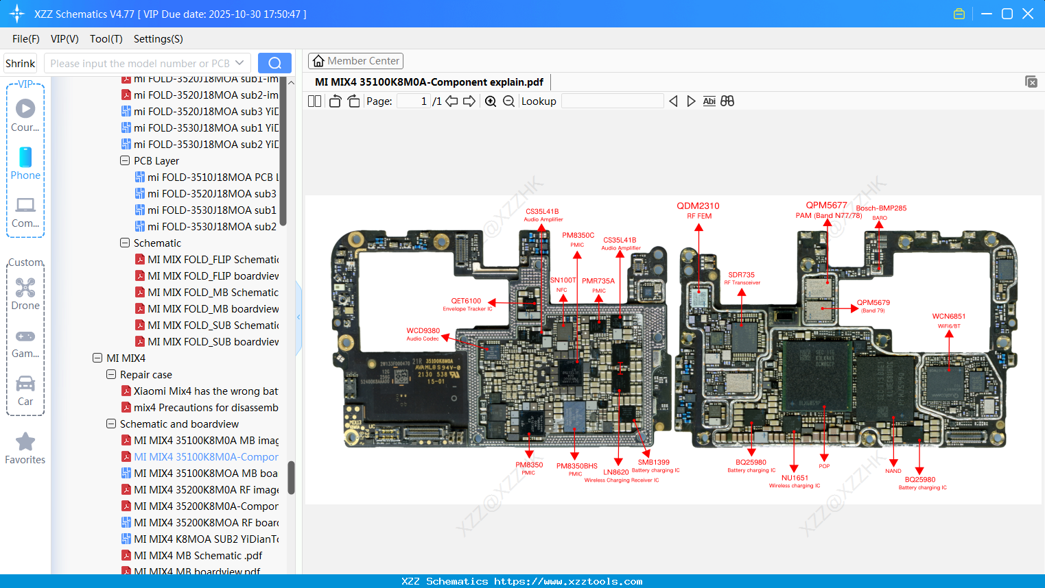 Xiaomi MI MIX4 35100K8M0A-Component Explain